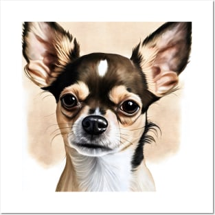 Cute Chihuahua Water Style Portrait Posters and Art